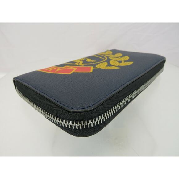 NWT BURBERRY 8005979 STORM BLUE LEATHER CREST LOGO ZIP CONTINENTAL WALLET $640 - Picture 9 of 12
